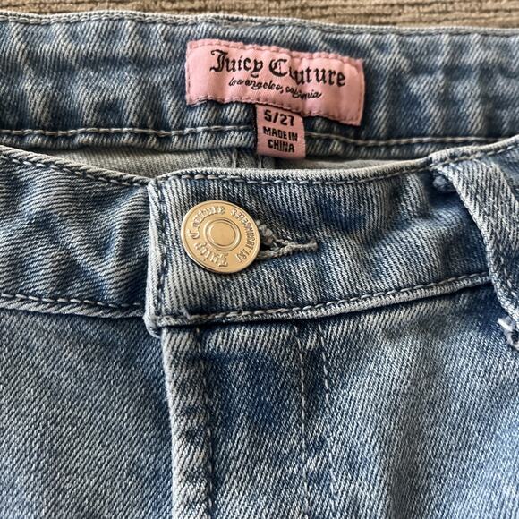 Juicy Couture Jeans 5/27 Stretch Y2K Bedazzled Juicy Wide Leg - Picture 4 of 10